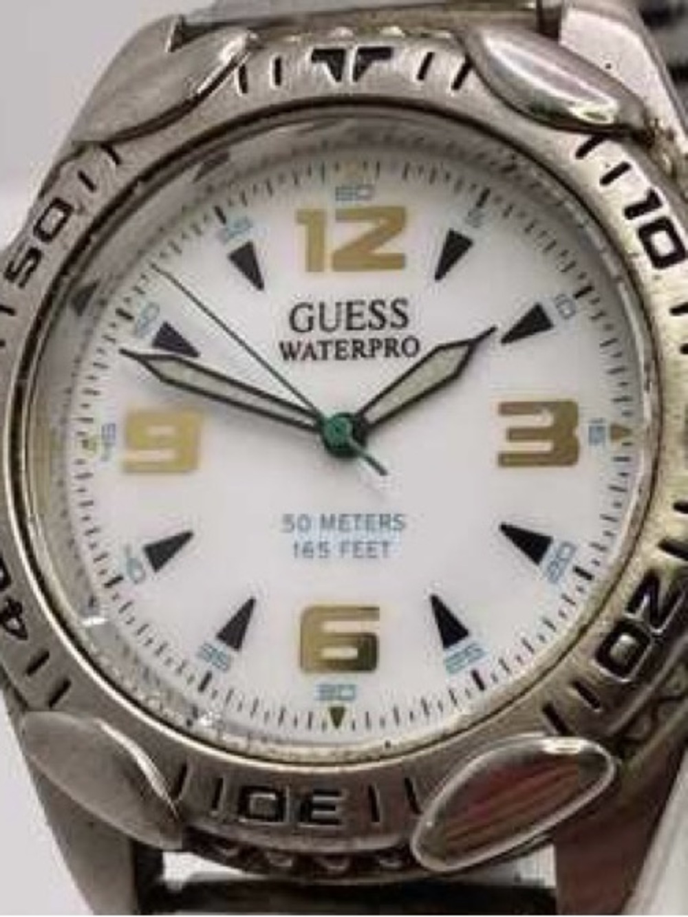 Vintage 1990s Men's Guess Waterpro Quartz Wristwatch 35mm , Japan Movement.
